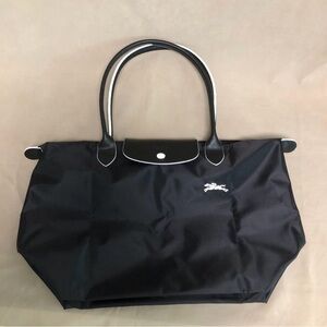 Longchamp Black and White Tote Bag